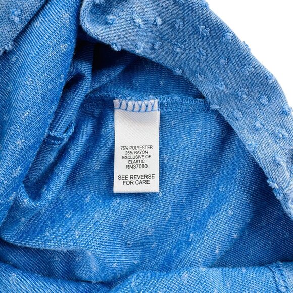 Cato Womens Plus Size Blue Textured Off-Shoulder Top 26/28W Polyester/Rayon - Picture 3 of 5